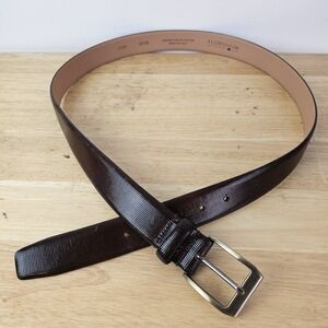 Florsheim Genuine Italian Brown Leather Belt Mens Size 42 105 Made In Italy 3125